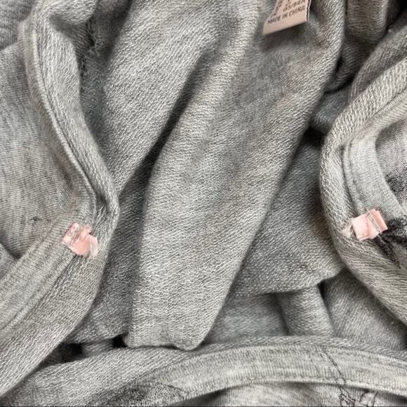 🫶🏼 Heather Grey Floral Print Slouchy Dolman Sleeve Stretch Shirt Forever 21 XS - Picture 16 of 16